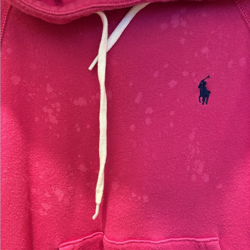 Ralph Lauren Vibrant Pink Acid Wash Polo Hoodie - Picture 5 of 6